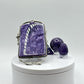 Charoite & Amethyst Sterling Silver Pendant - 78.52 Grams
