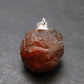 Gem Spessartine Spessartite Orange Garnet Pendant in SS From Tanzania - 0.9" - 6.35 Grams