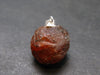 Gem Spessartine Spessartite Orange Garnet Pendant in SS From Tanzania - 0.9" - 6.35 Grams