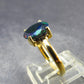 Rare Black Opal Gold Plated Silver Ring from Australia - Size 6 - 1.97 Grams