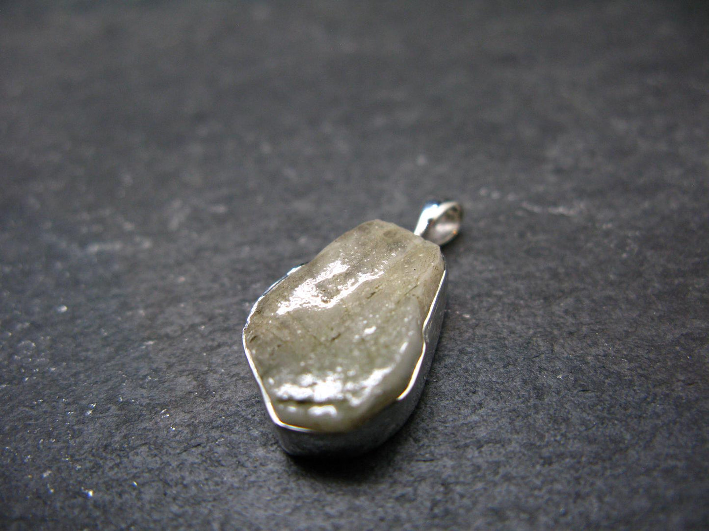 Phenakite Phenacite Crystal Silver Pendant From Russia - 0.9" - 2.42 Grams
