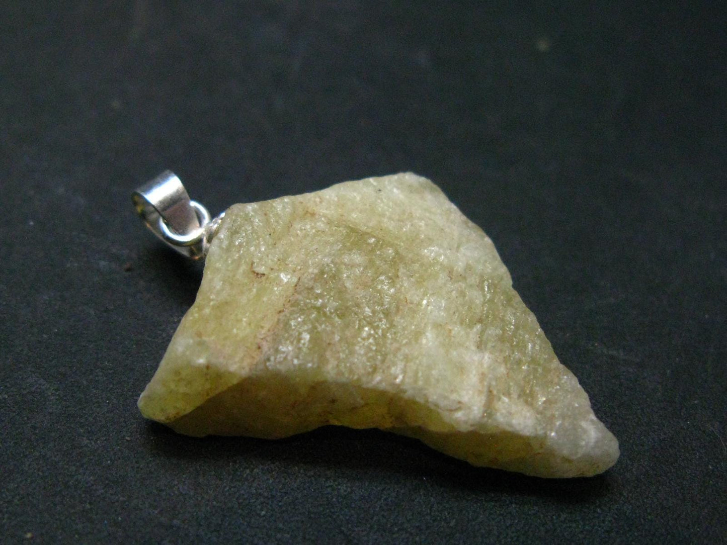 Large Natural Agni Gold Danburite Sterling Silver Pendant from Tanzania - 1.3" - 3.85 Grams