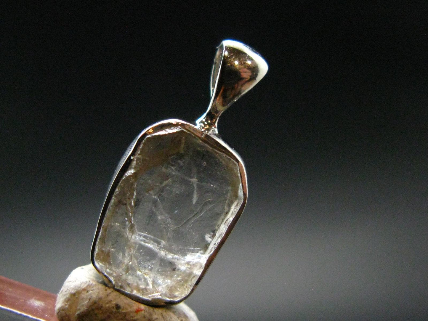 Rare Herderite Crystal Silver Pendant from Brazil - 0.7" - 1.32 Grams