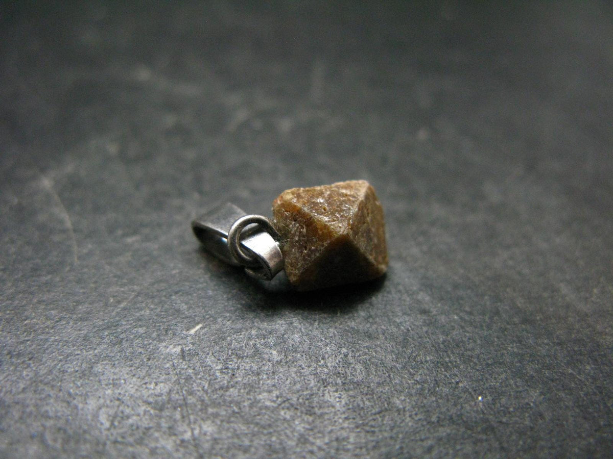 Rare Zircon Crystal Silver Pendant From Tanzania - 0.7" - 1.06 Grams