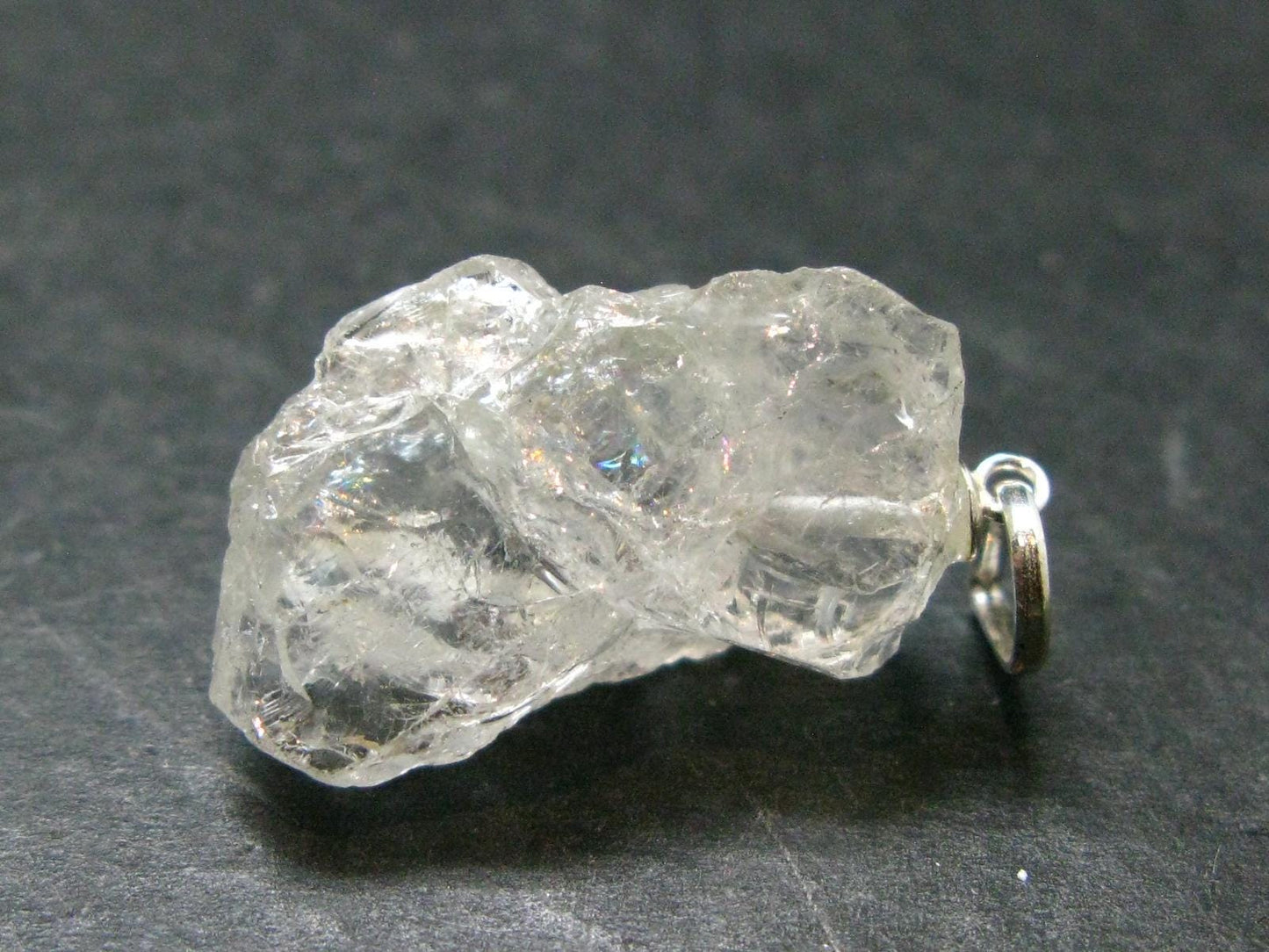 Goshenite Beryl Crystal 925 Silver Pendant From Brazil - 1.3" - 4.11 Grams
