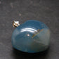 Lemurian Aquatine Blue Calcite Silver Heart Pendant from Argentina - 1.2" - 13.35 Grams