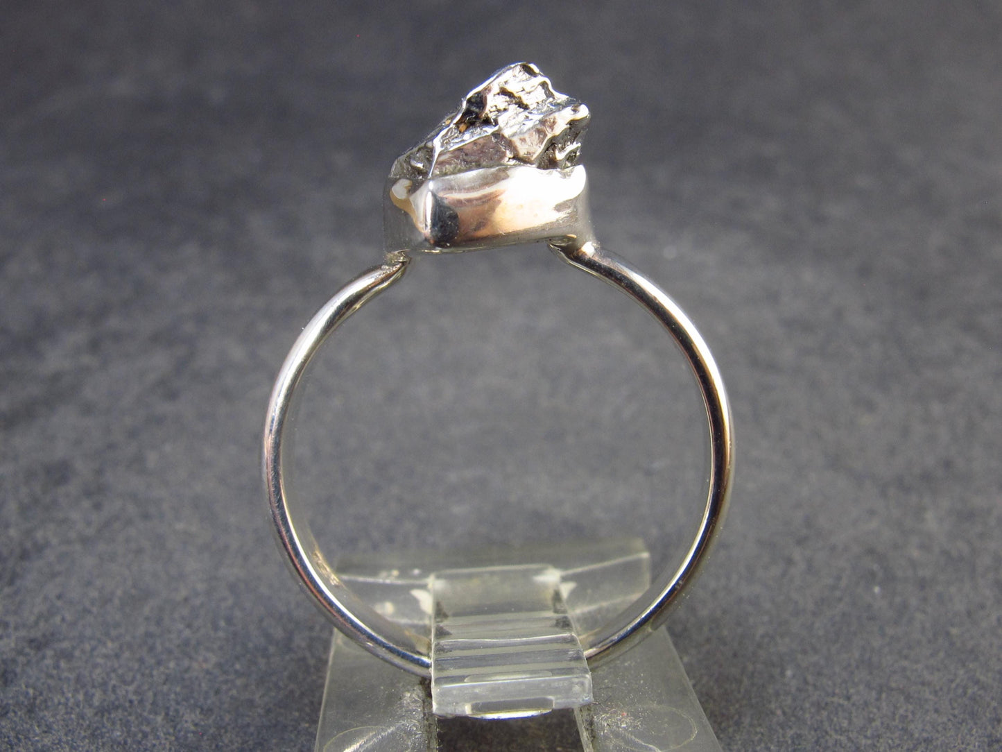 Large Meteorite Campo Del Cielo Sterling Silver Ring from Argentina - 3.22 Grams - Size 7.5