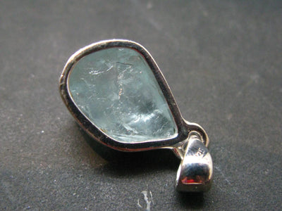 Fantastic Gemmy Aquamarine Crystal Silver Pendant From Brazil - 0.7"