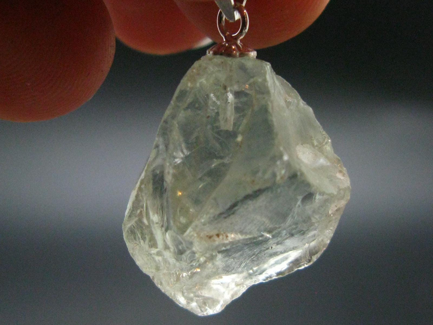 Nice Prasiolite Green Amethyst Sterling Silver Pendant - 1.1" - 24.75 Carats