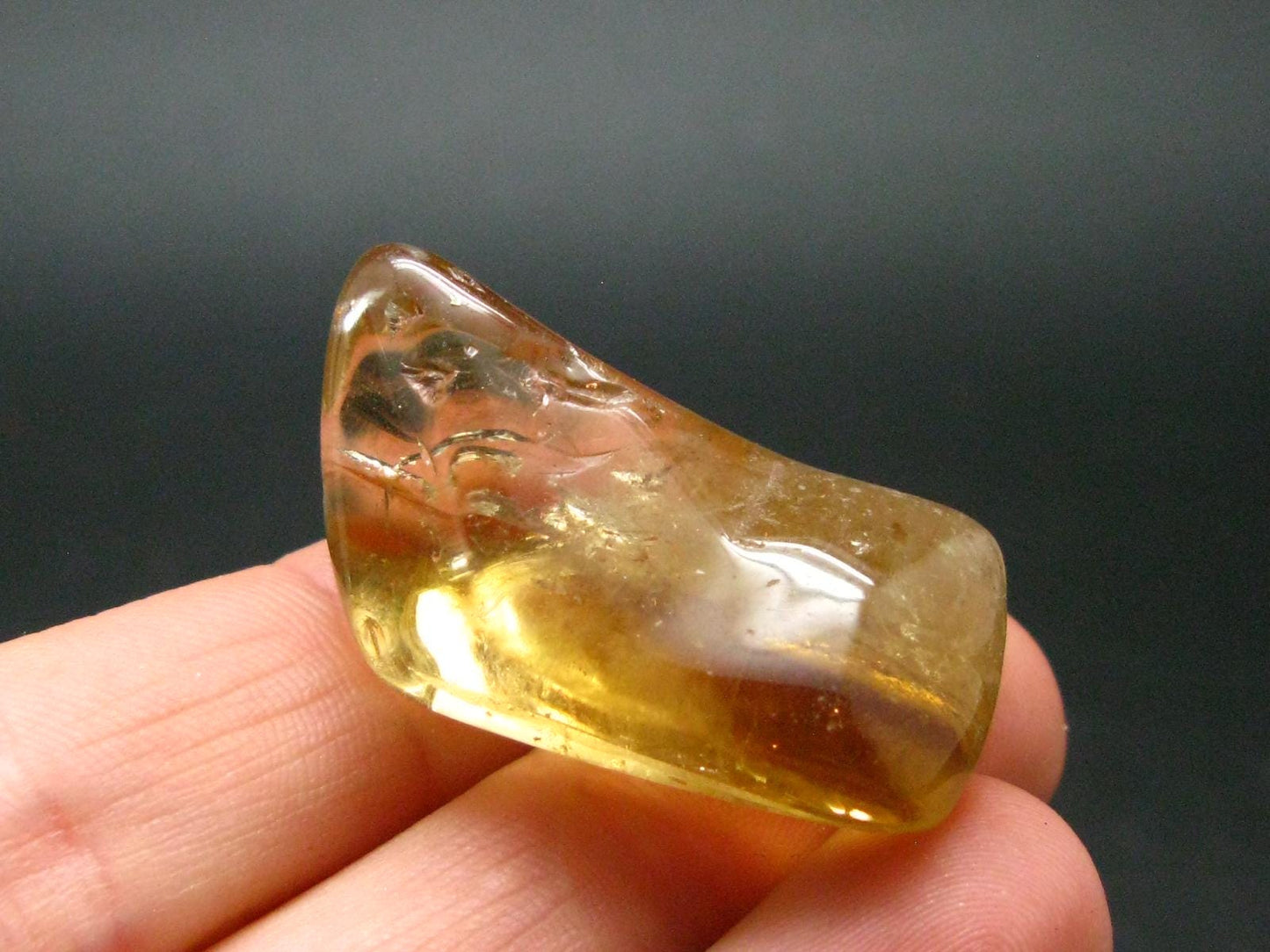 Nice Untreated Unheated Citrine Tumbled Stone from Zambia - 63.95 Carats - 1.2"