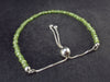 Evening Emerald!! Lightweight Sparkly Faceted Peridot Olivine Tiny Beads Silver Bracelet - Size Adjustable - 3.0 Grams