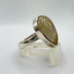 Golden Rutilated Quartz Ring – Pear Shape Rutile Crystal Statement Ring - Size 9