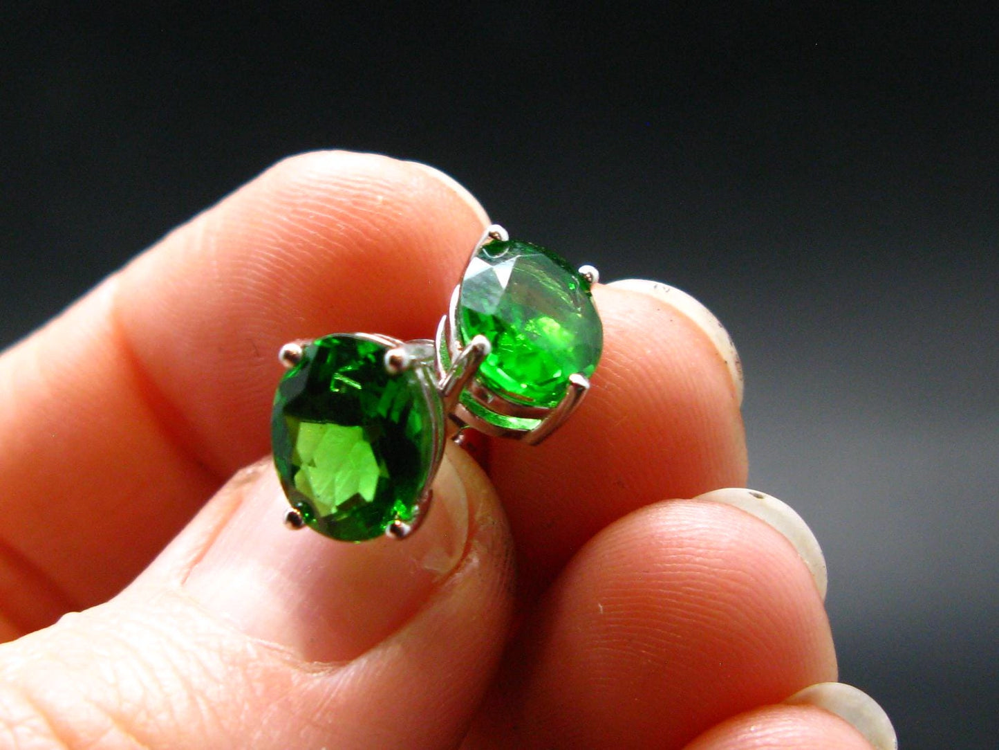 Helenite Gaia Stone Gem Sterling Silver Earrings From Washington - 3.0 Carats