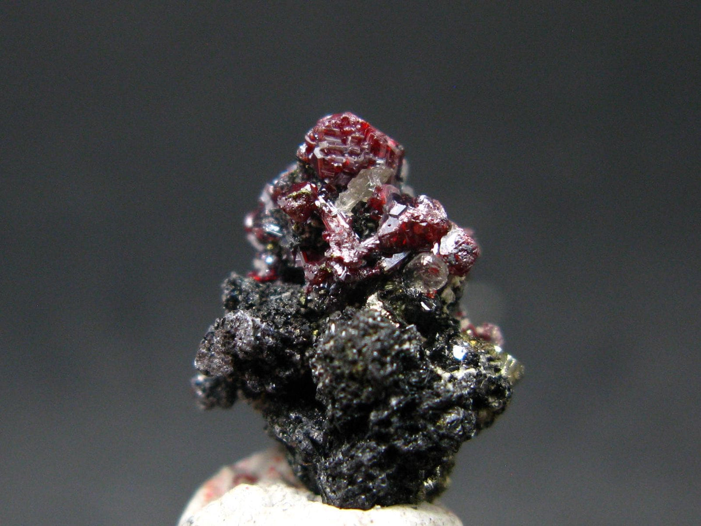 Rare Gem Proustite Cluster From Morocco - 0.7" - 2.20 Grams