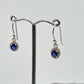 Sapphire Halo Dangle Earrings | Natural Blue Sapphire Drop Earrings | Sterling Silver Earrings | September Birthstone - Weight 2.04 Grams