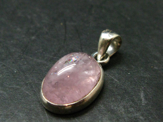 Pink Morganite Silver Pendant From Brazil - 1.1" - 3.88 Grams