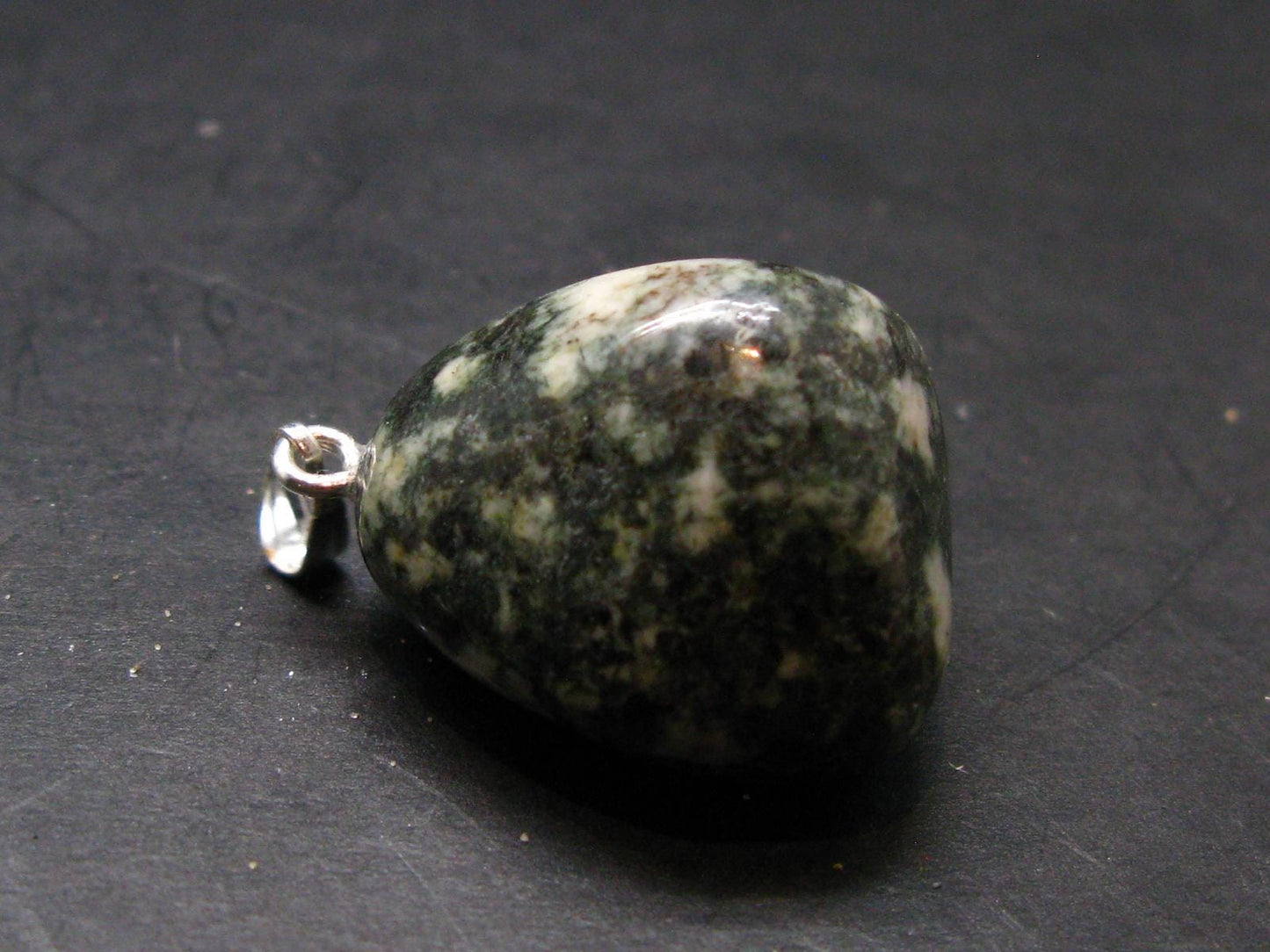 Rare Stonehenge Bluestone SS Pendant From Wales UK - 1.3" - 14.67 Grams