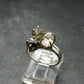 Moldavite Herkimer Meteorite Sterling Silver Ring From Czech Republic - Size 5 - 3.46 Grams