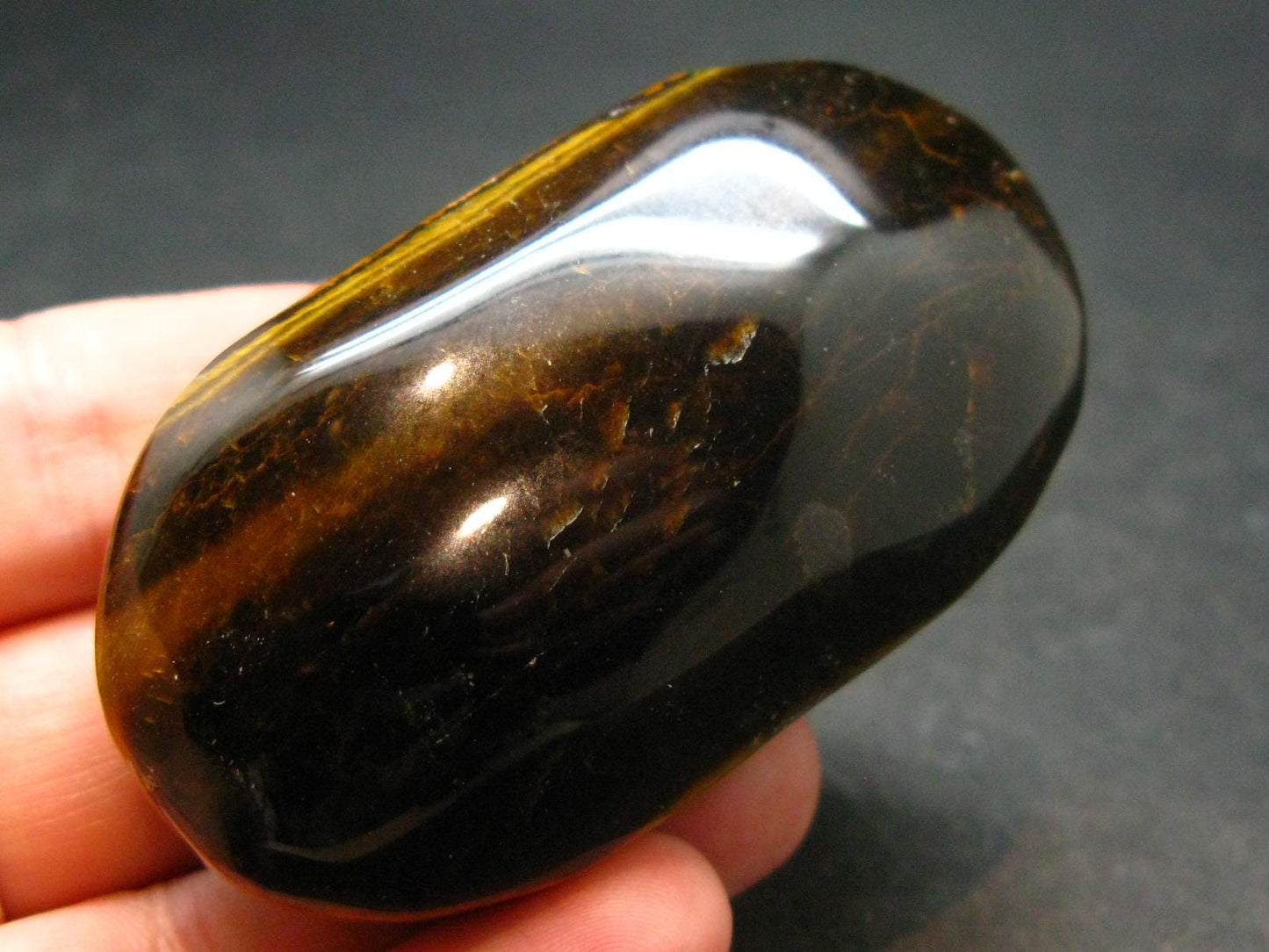 Golden Tiger Eye Tumbled Stone From South Africa - 2.4" - 81.99 Grams