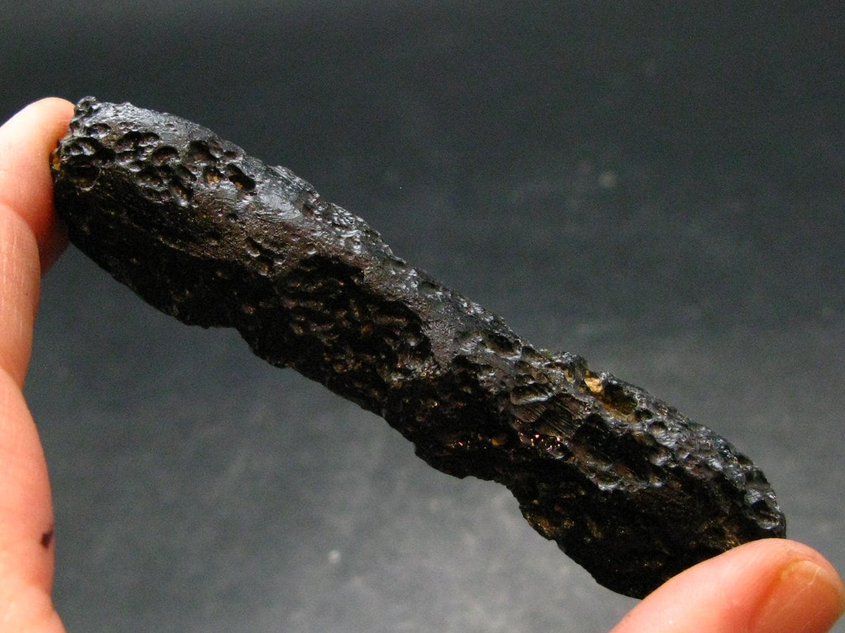 Rare Large Black Tibetan Tektite Raw Piece from Tibet - 3.3" - 34.59 Grams