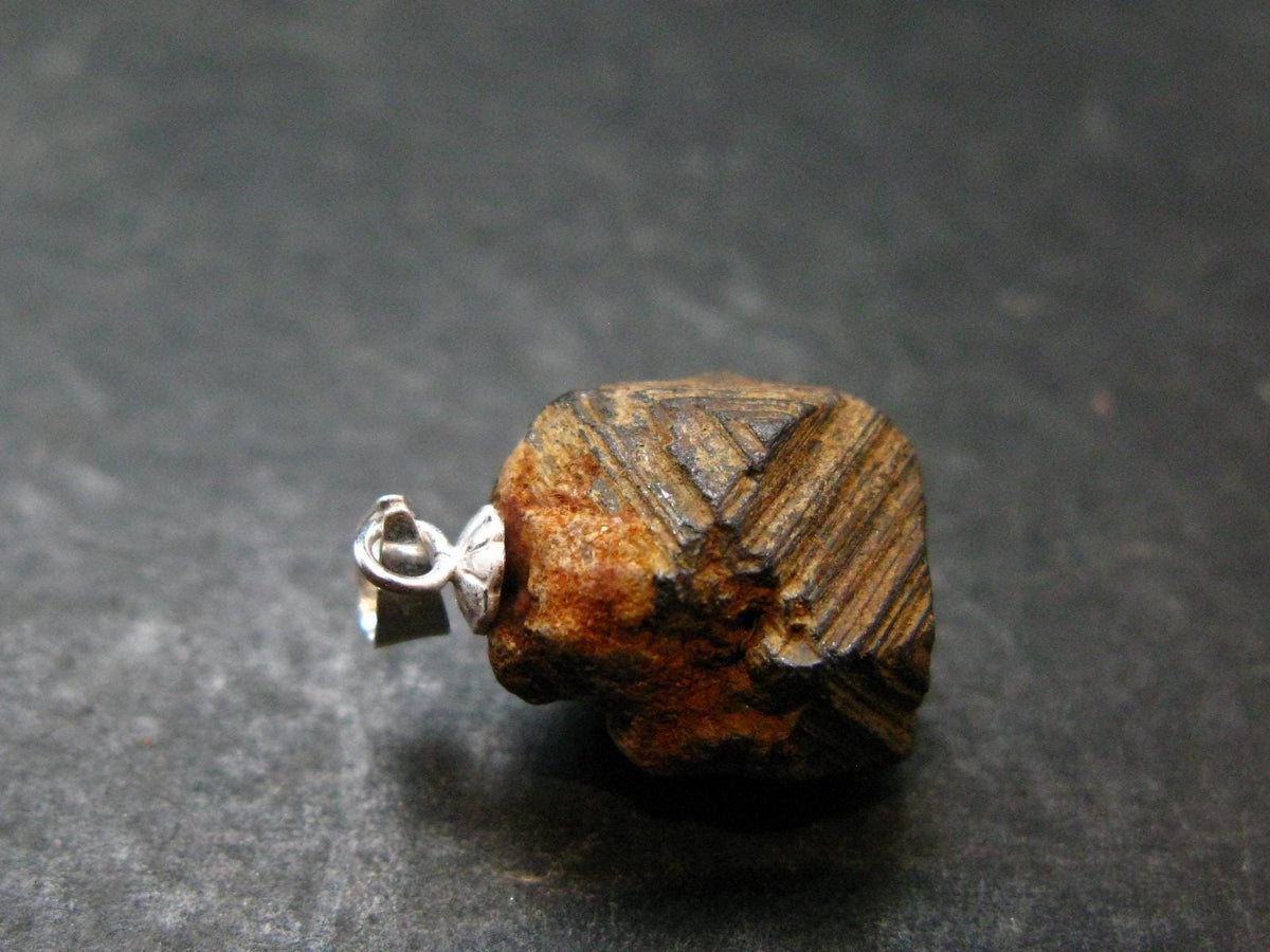 Magnetite Crystal Silver Pendant From Bolivia - 0.8" - 4.64 Grams