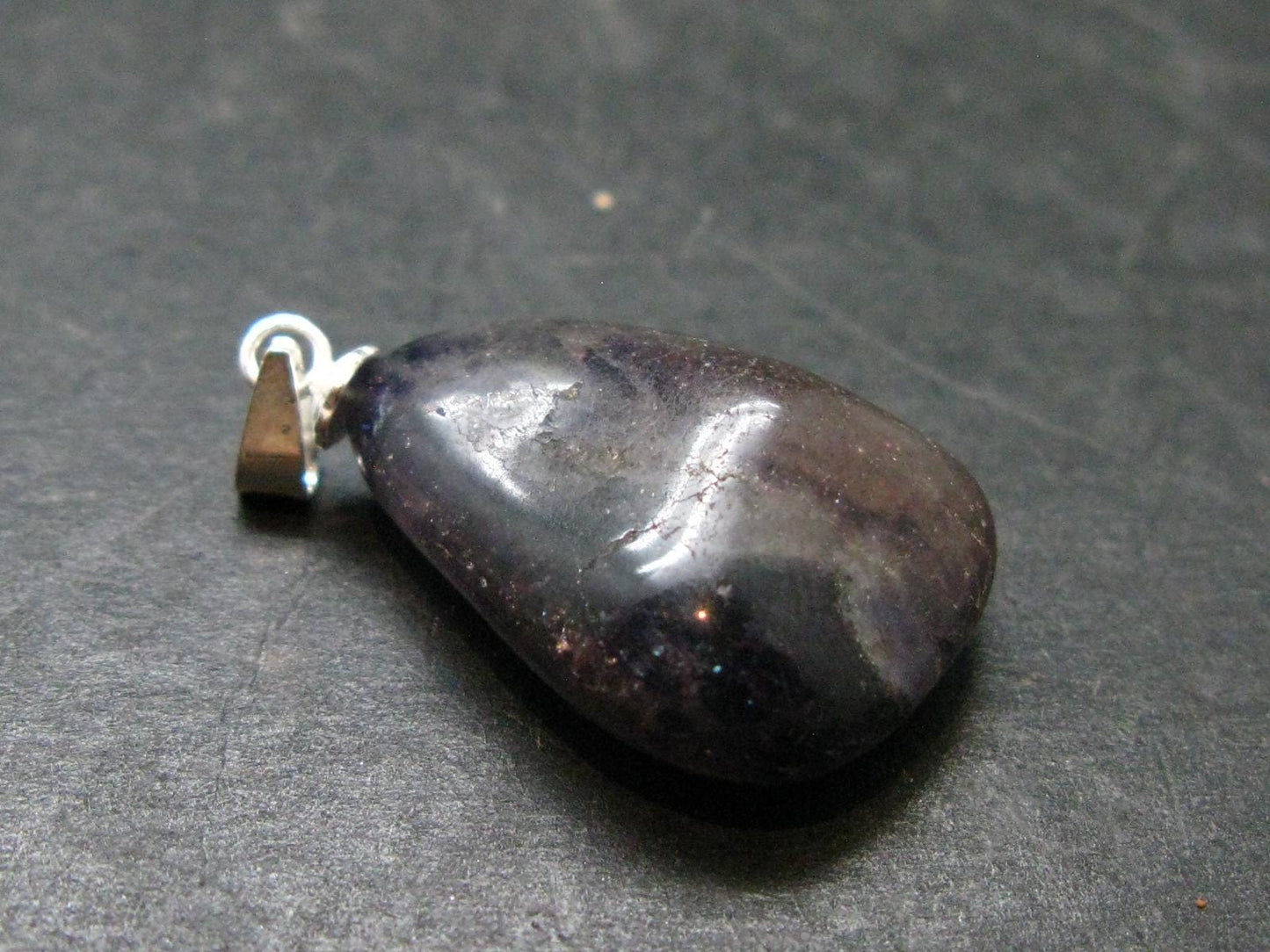 Iolite Cordierite Silver Pendant From India - 1.2" - 3.60 Grams