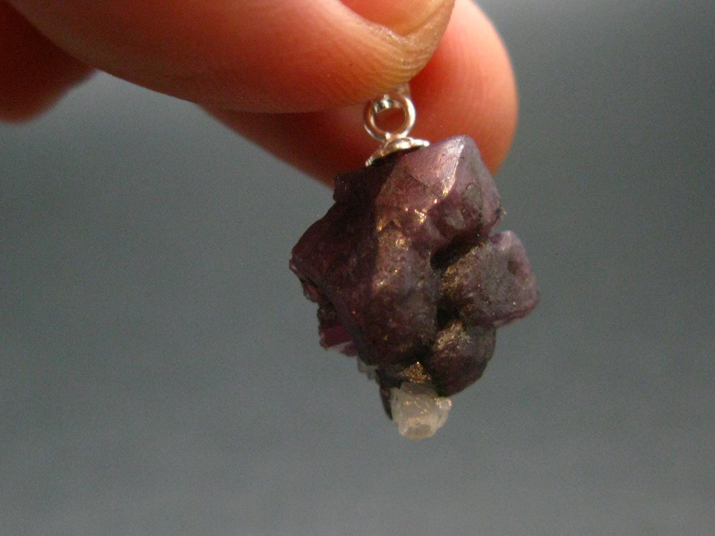 Pink Spinel Crystal Silver Pendant From Tanzania - 0.8" - 3.17 Grams