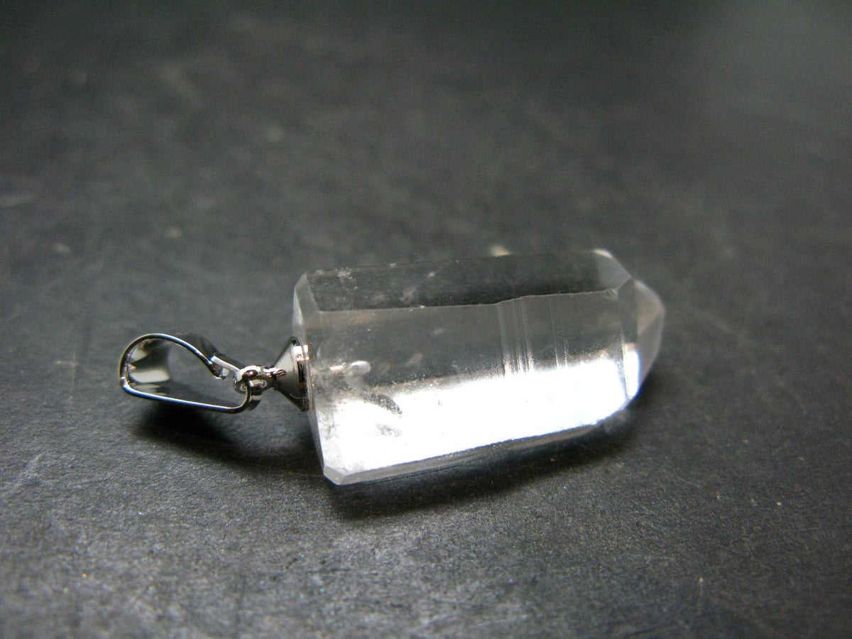 Lemurian Quartz Crystal Pendant From Brazil - 1.5" - 6.06 Grams