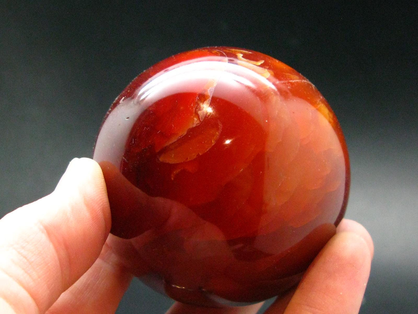 Carnelian Agate Sphere Ball From Madagascar - 2.5" - 248.24 Grams