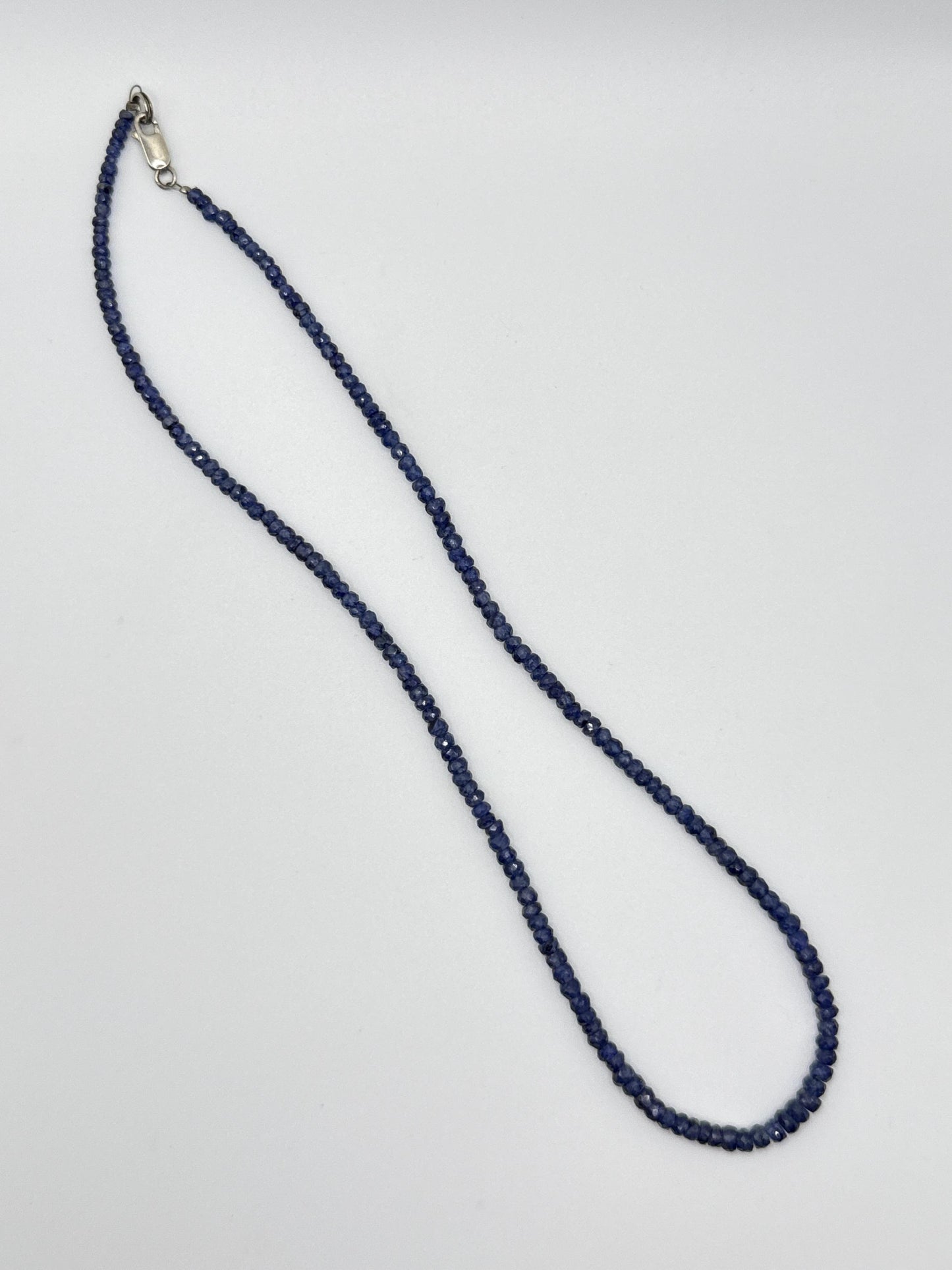 Blue Sapphire Beaded Necklace: Genuine Gemstone Jewelry, September Birthstone