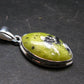 Unique Lizardite Serpentine Silver Plated Pendant from Norway - 1.4" - 5.11 Grams