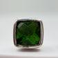 Green Helenite Stud Earrings – Square Cushion Cut Sterling Silver Studs