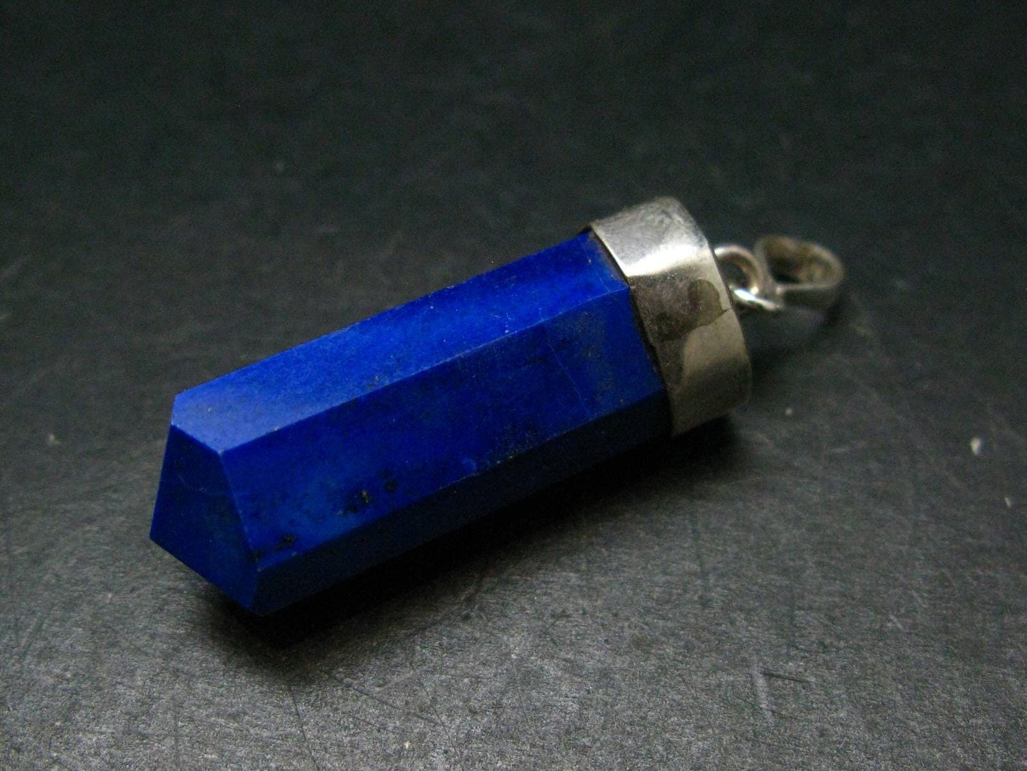 Lapis Lazuli Silver Pendant From Afghanistan - 1.9" - 11.19 Grams