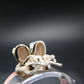 Hessonite Garnet Silver Stud Earrings From Canada - 0.6" - 1.53 Grams