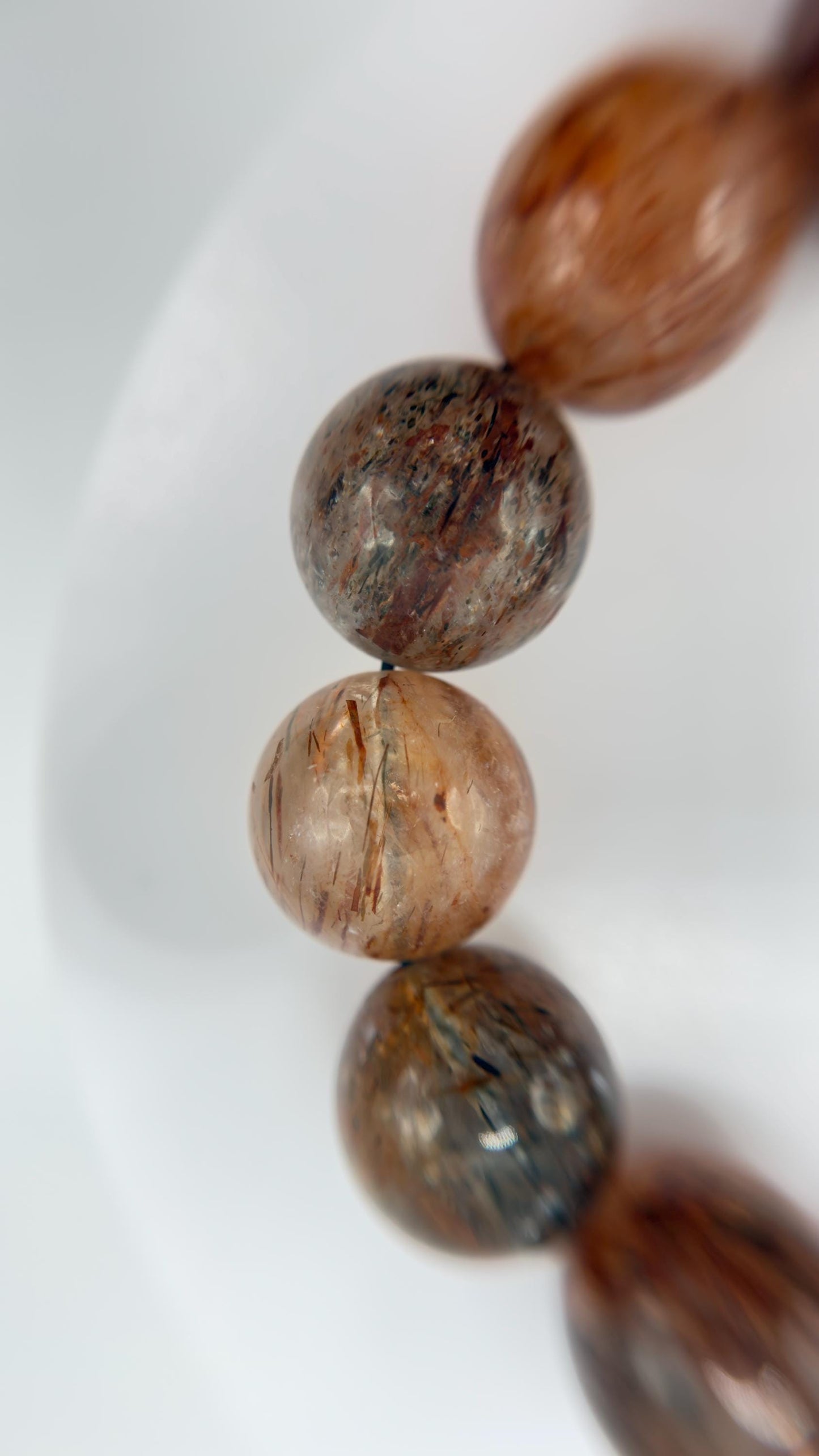 Rutilated Quartz Bracelet – Natural Gemstone Stretch Beaded Jewelry