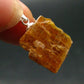 Orange Kyanite Crystal Silver Pendant From Tanzania - 0.9" - 2.15 Grams