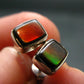 Ammolite Amolite Sterling Silver Stud Earrings From Canada - 1.1"