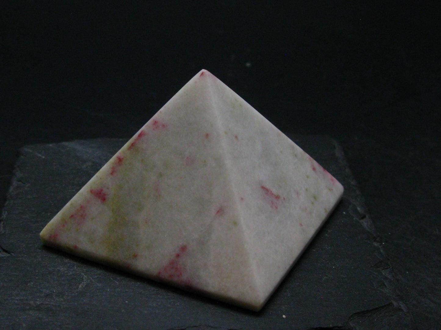 Large Cinnabar in Quartz Pyramid from Peru - 123.94 Grams - 2.2"