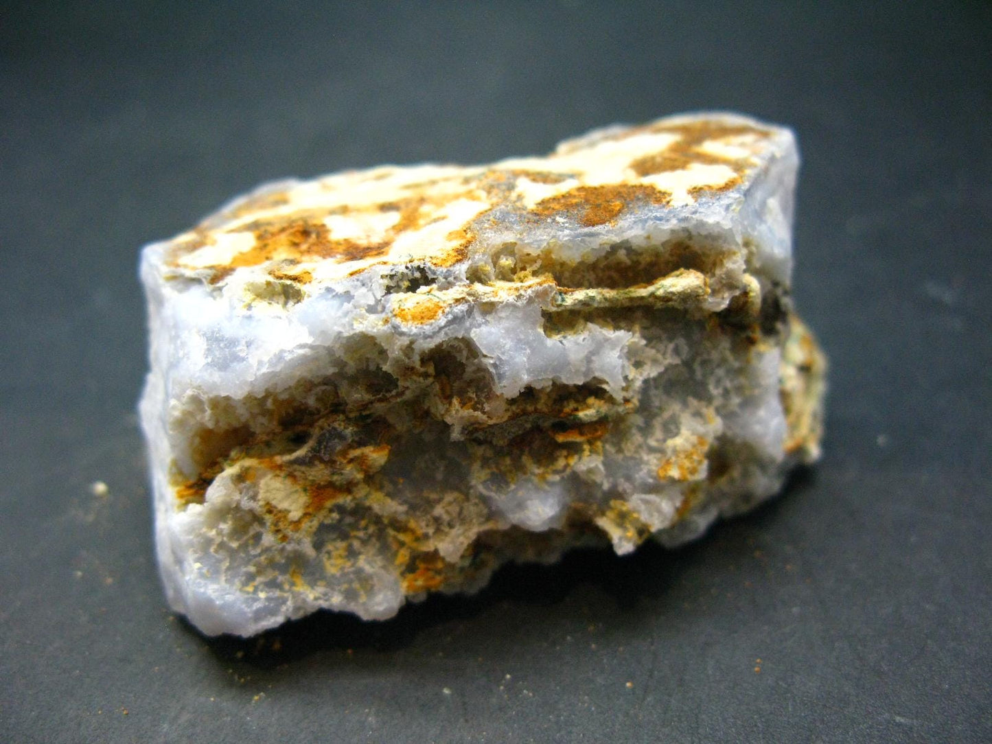 Rare Blue Lace Holly Chalcedony Agate Raw Piece From Malawi - 2.3"