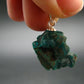 Sharp Dark Green Sparkling Gemmy Dioptase Silver Pendant from Kazakhstan - 0.9" - 3.89 Grams