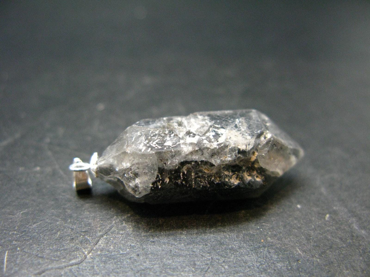 Nice Terminated Tibetan Black Quartz Pendant from Tibet - 1.6" - 7.33 Grams