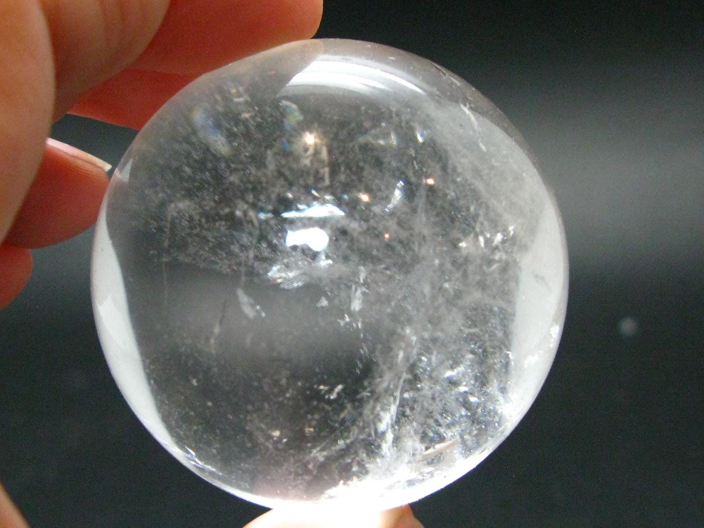 Satyaloka Clear Azeztulite Sphere From India - 1.9"