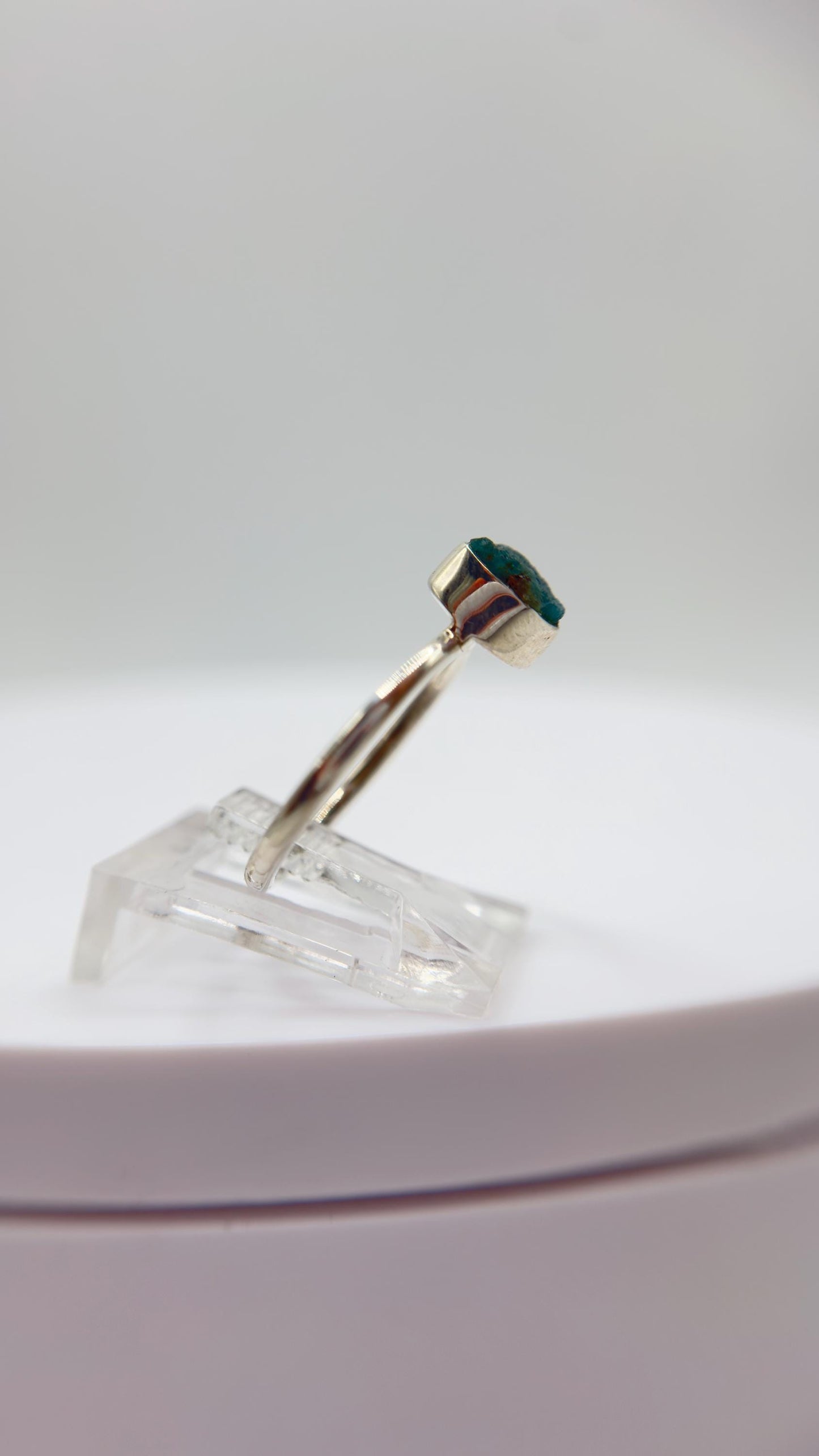 Grandidierite Ring Raw Blue Green Gemstone Silver Ring Minimalist Crystal Jewelry Gift