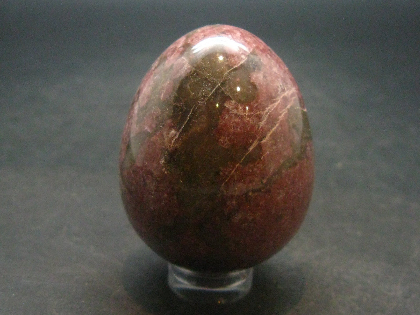 Large Rhodonite Egg From Canada - 93.15 Grams - 1.7"
