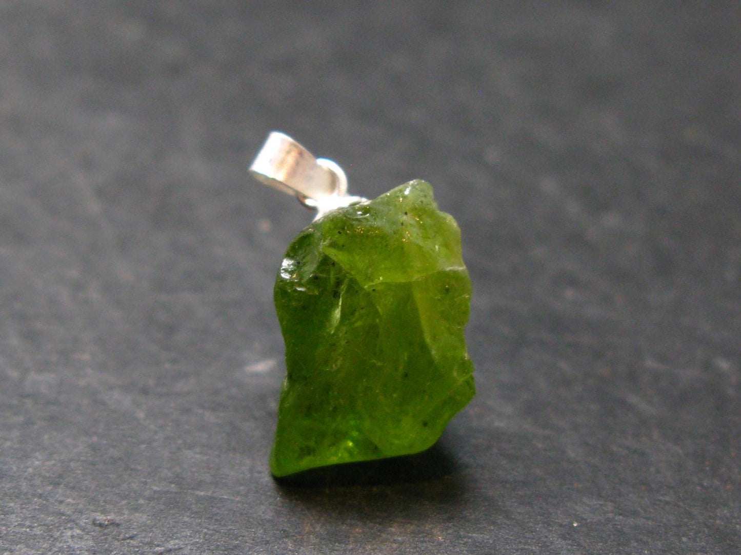 Peridot Olivine Pendant in SS From Arizona - 0.8" - 2.88 Grams