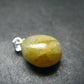 Yellow Sapphire Corundum Polished Crystal Silver Pendant From Sri Lanka - 0.9" - 17.50 Carats