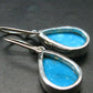 Nice Raw Natural Turquoise Sterling Silver Earrings from Mexico - 7.59 Grams