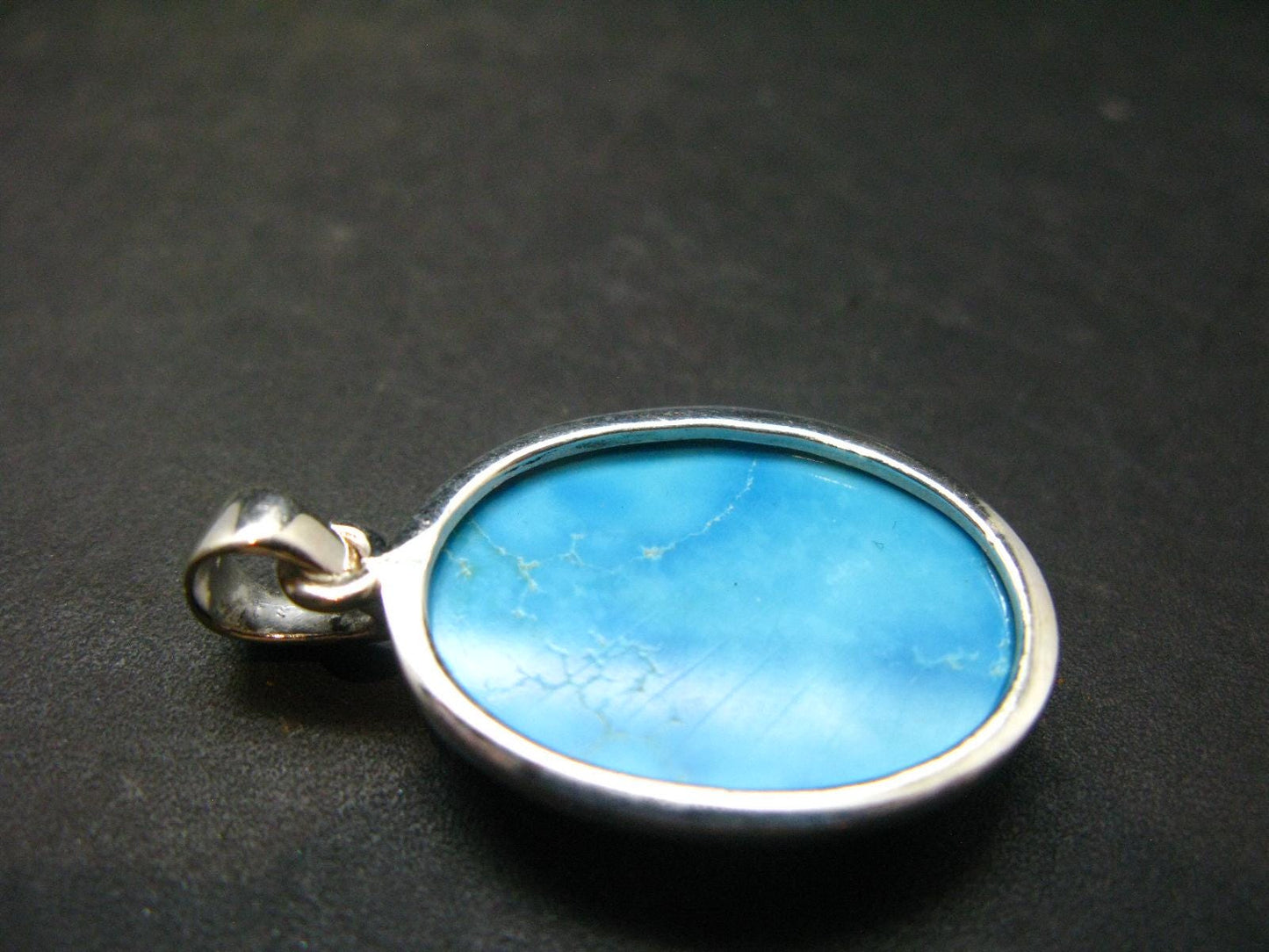 Turquoise Silver Pendant - 1.4" - 5.74 Grams