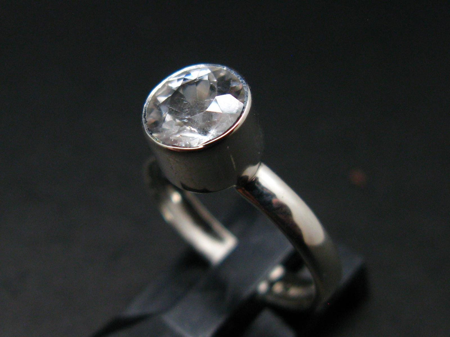 Phenakite Phenacite Crystal Silver Ring From Russia - Size 6 - 1.93 Grams