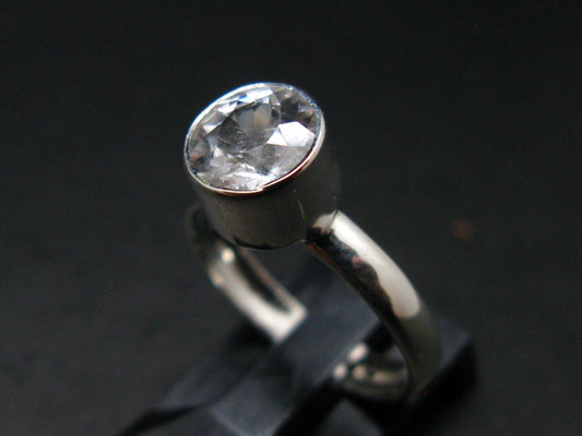 Phenakite Phenacite Crystal Silver Ring From Russia - Size 6 - 1.93 Grams